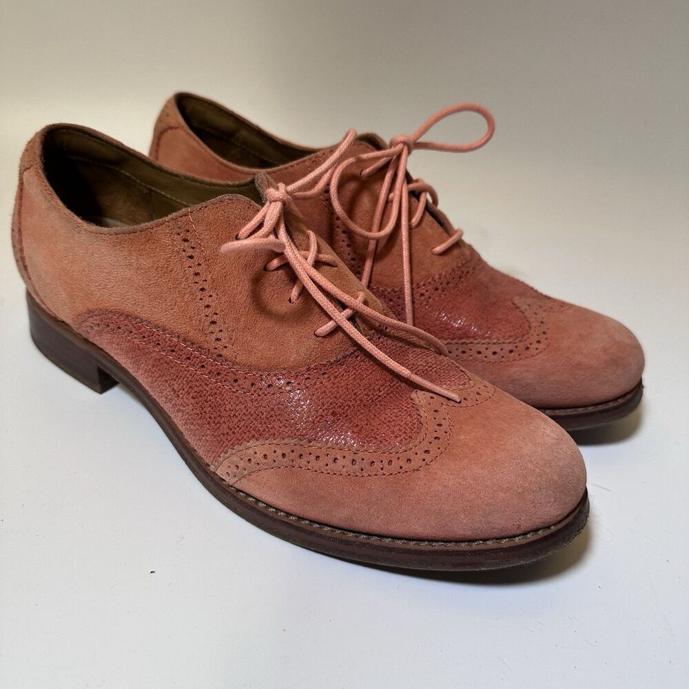 Sebago Womens Size 8.5 Coral Oxfords Suede Leather Wingtip Preppy Soft Academia